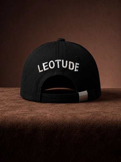 Leotude USA Flag Embroidered Cap — Unisex Cotton Baseball Cap (Black)