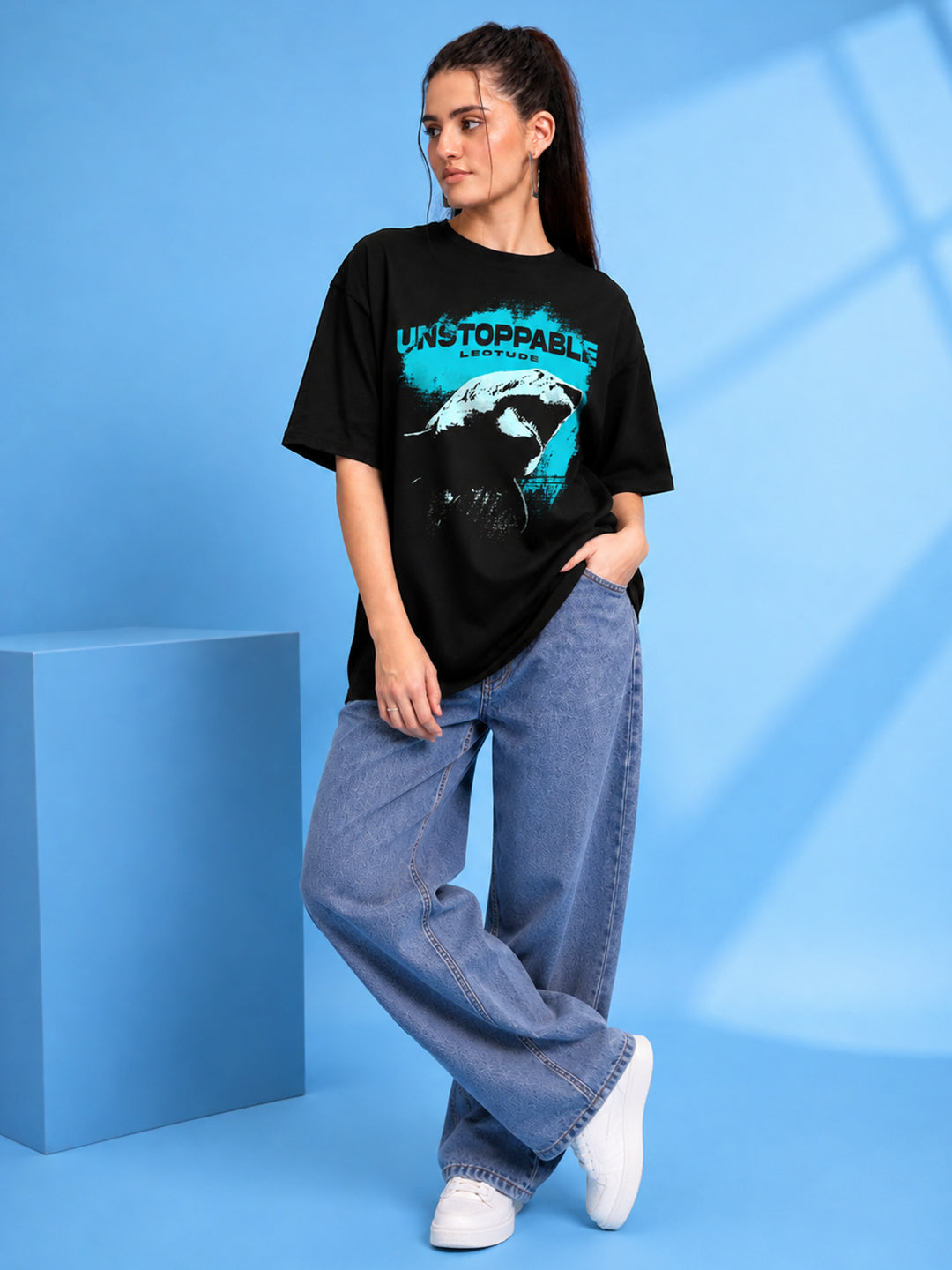 Leotude Women's Black Unstoppable Premium T-Shirt