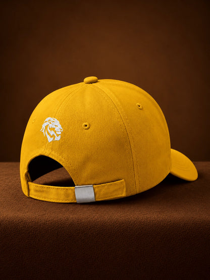 Leotude "Just Roar" Mustard Embroidered Cap — Unisex Cotton Baseball Cap