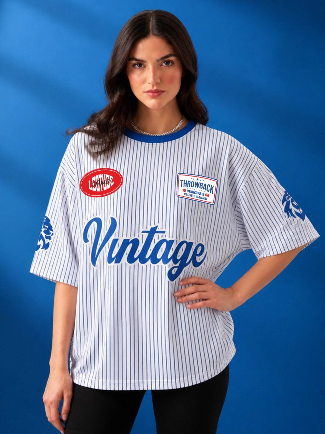 Leotude Women's White Vintage Printed T-Shirt