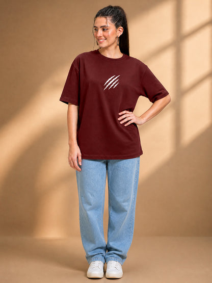 Leotude Women's Brown Claw Mark Premium T-Shirt