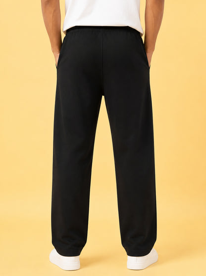 Leotude Men's Black Alpha Premium Trackpants