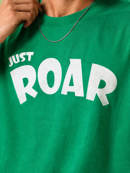 Leotude Men "Just Roar" Green Oversized T-Shirt