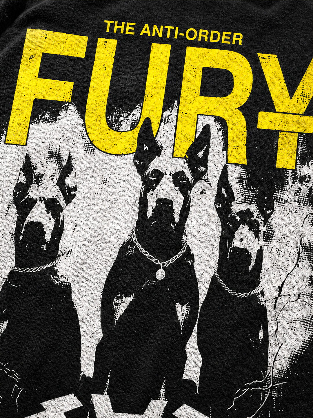 Leotude Men's "Fury" Printed Oversized T-Shirt — Black Streetwear Tee
