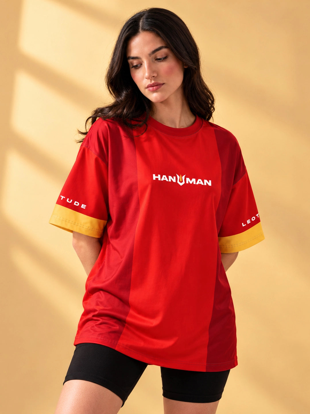 Leotude Women's Red Hanuman Printed T-Shirt