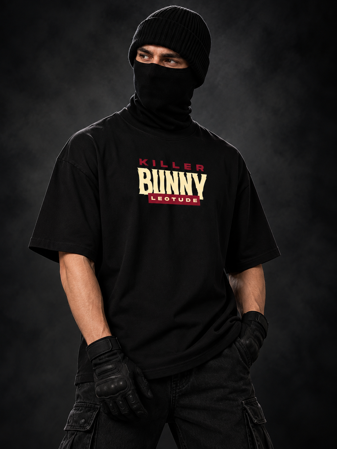 Leotude Men's Black Killer Bunny Elite T-Shirt