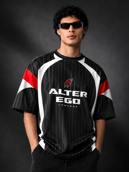 Leotude Men's Black Alter Ego Printed T-Shirt