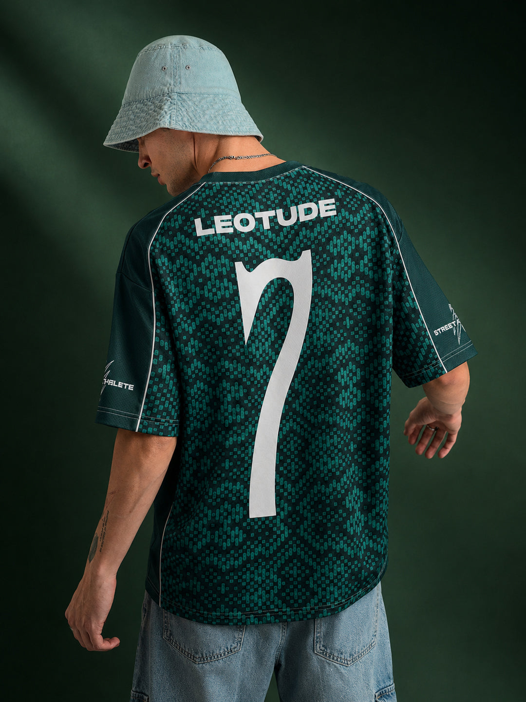 Leotude Men's Green Street Athlete Printed T-Shirt