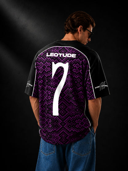Leotude Men's Purple Street Athlete Printed T-Shirt