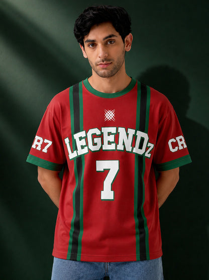 Leotude Men's Red Legendz Printed T-Shirt