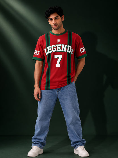 Leotude Men's Red Legendz Printed T-Shirt