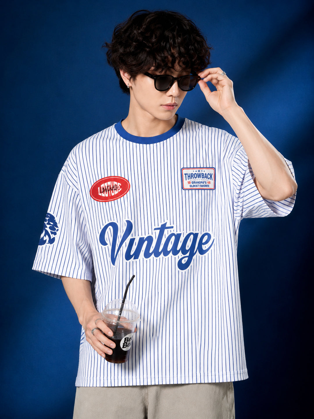 Leotude Men's White Vintage Printed T-Shirt