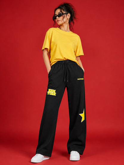 Leotude Women's Black Midtown Premium Trackpants