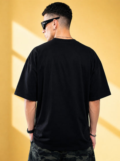 Leotude Men's "Hope" Printed Oversized T-Shirt — Black Streetwear Tee