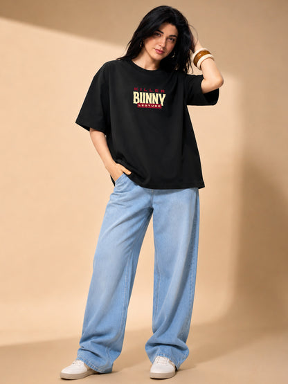Leotude Women's Black Killer Bunny Premium T-Shirt