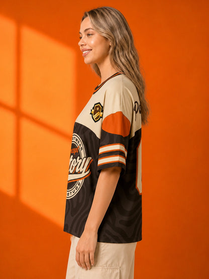 Leotude Women's Brown Victory Printed T-Shirt