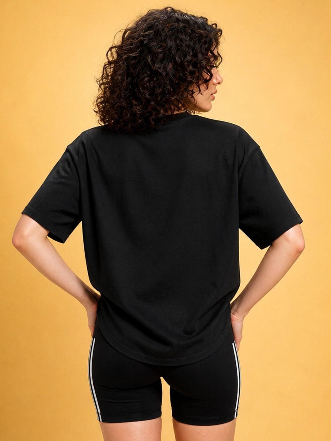 Leotude Black Sup Dude Printed Oversized Tshirt for Women