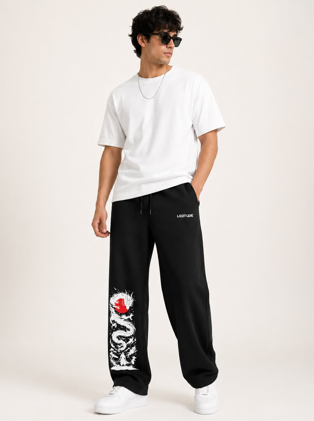 Leotude Men's Black Dragon Premium Trackpants
