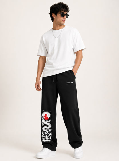 Leotude Men's Black Dragon Premium Trackpants