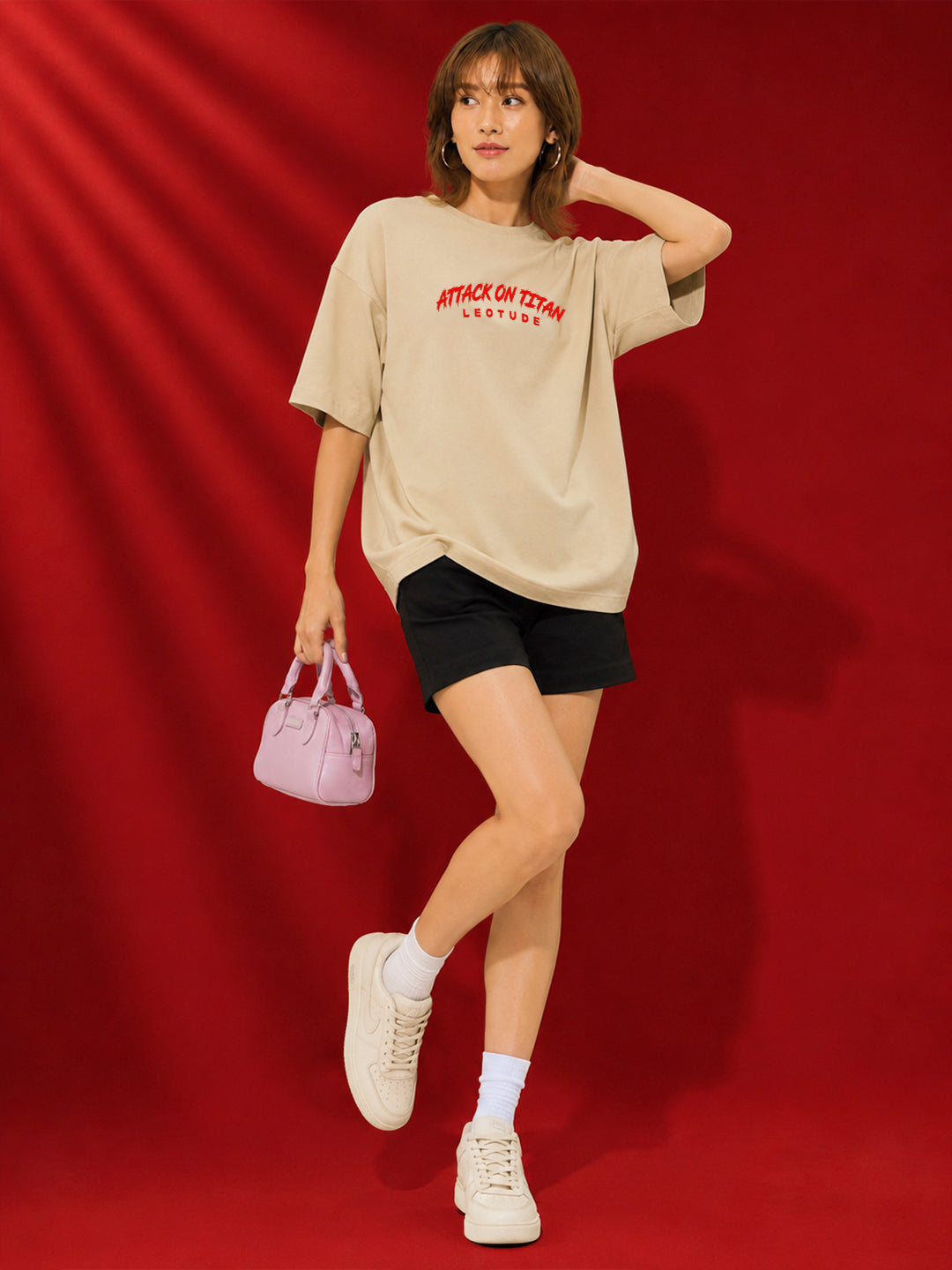 Leotude Women's Cream Attack on Titan Premium T-Shirt