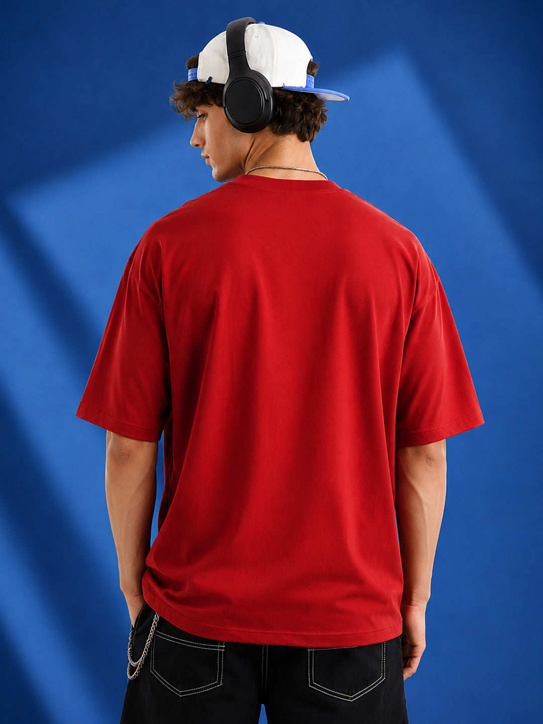 Leotude Men "The Big Bang" Red Oversized T-Shirt
