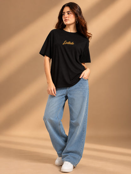 Leotude Women's Black Rodeo Rider T-Shirt