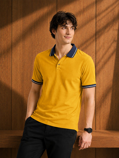 Leotude Men's Mustard Classic Polo T-Shirt