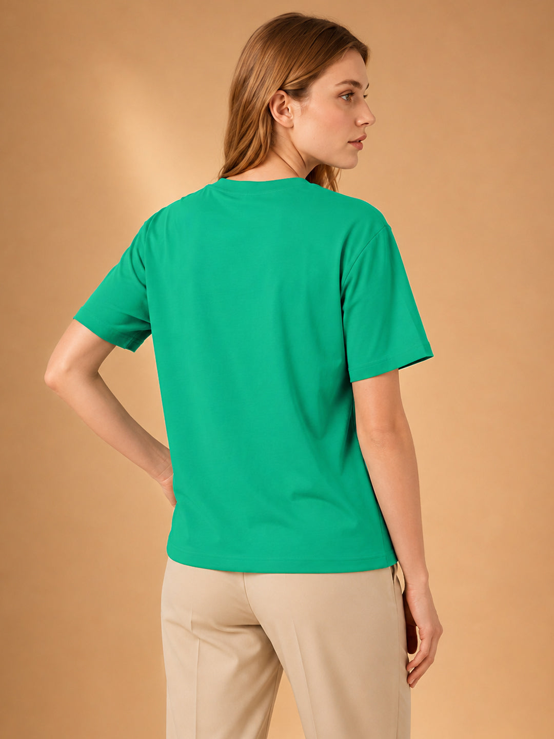 Leotude Women's Rama Green Shit Happens Printed T-Shirt
