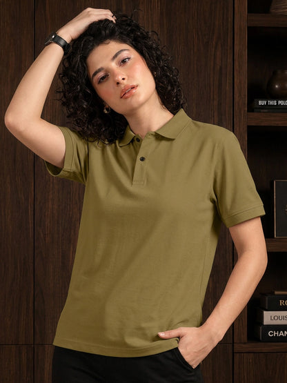 Leotude Olive Polo Tshirt for Women