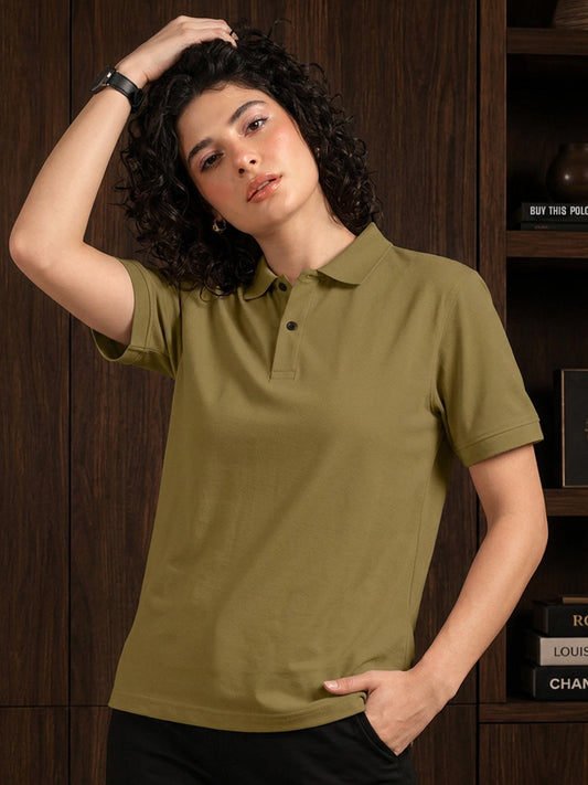 Leotude Olive Polo Tshirt for Women