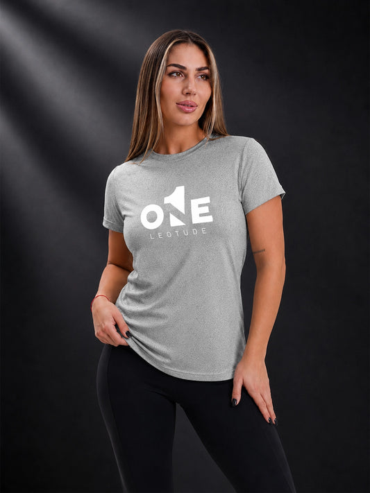 Leotude Women's Grey One Printed T-Shirt
