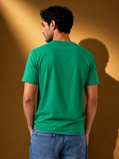 Leotude Men's Green Happens Printed T-Shirt