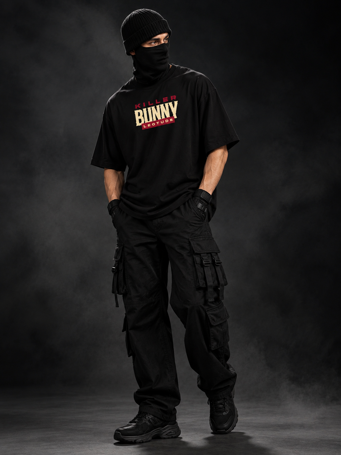 Leotude Men's Black Killer Bunny Elite T-Shirt