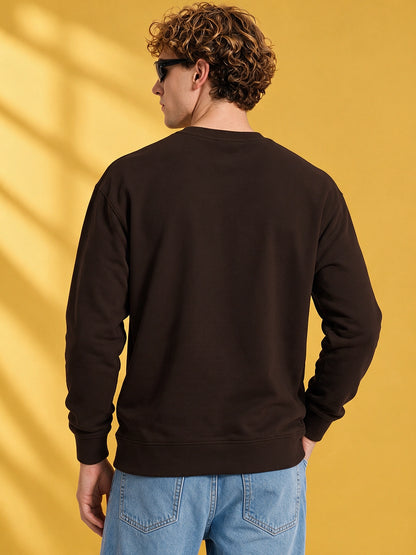 Leotude Brown Icon Graphic Sweatshirt for Men