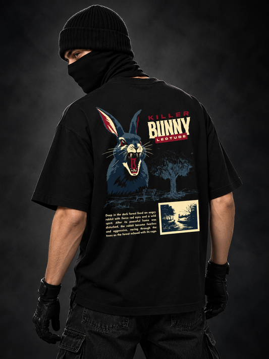Leotude Men's Black Killer Bunny Elite T-Shirt