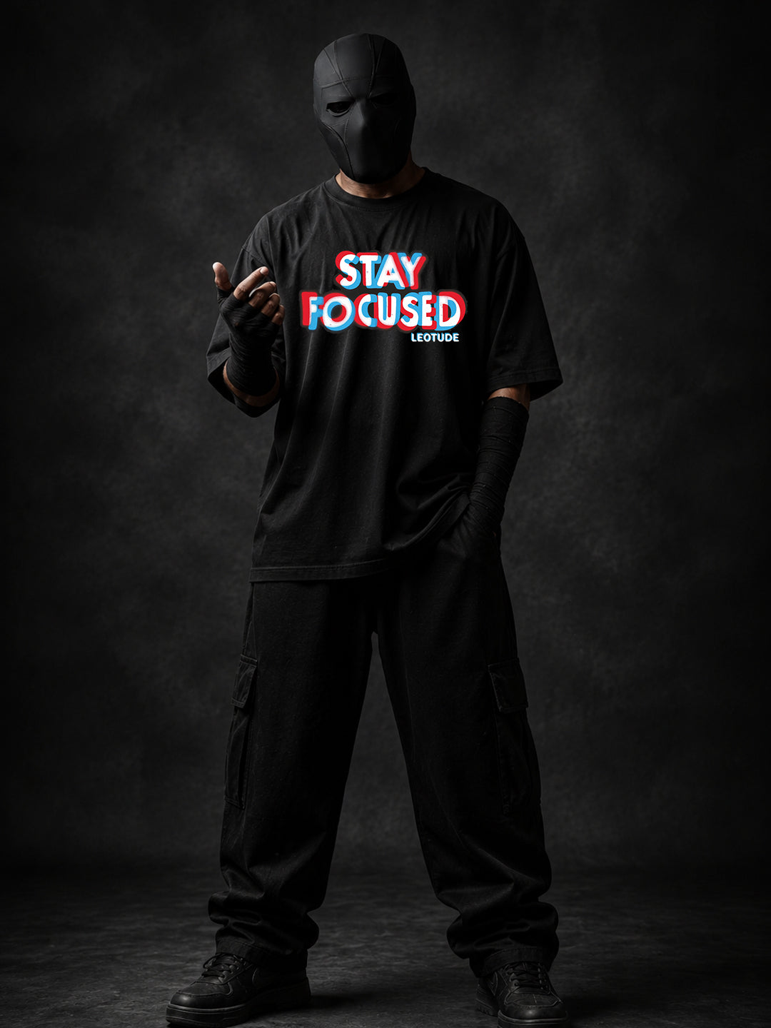 Trond Men's Black Stay Focused Premium T-Shirt