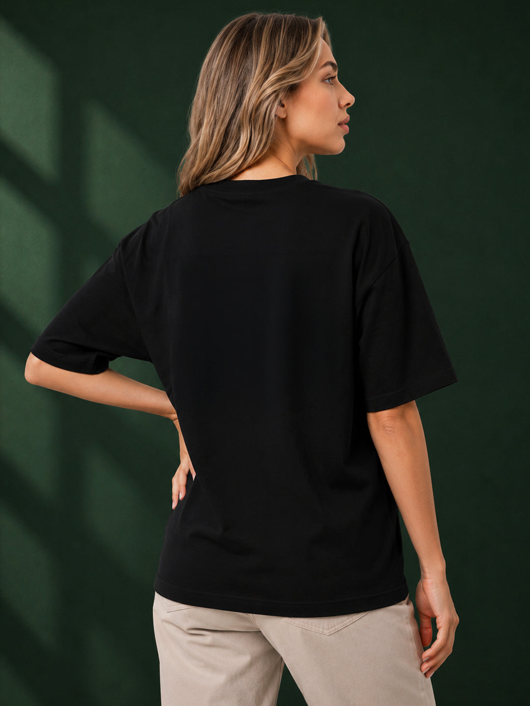 Leotude Black Socially Awkward Printed Oversized Tshirt for Women