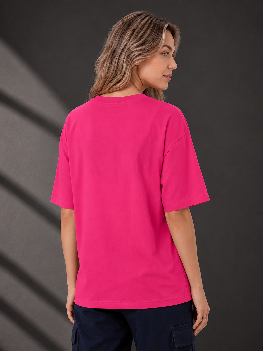 Leotude Pink Paradise Printed Oversized Tshirt for Women