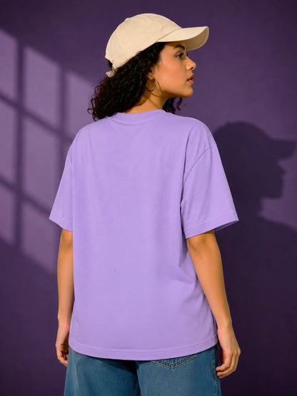 Leotude Purple Dragon Printed Oversized Tshirt for Women