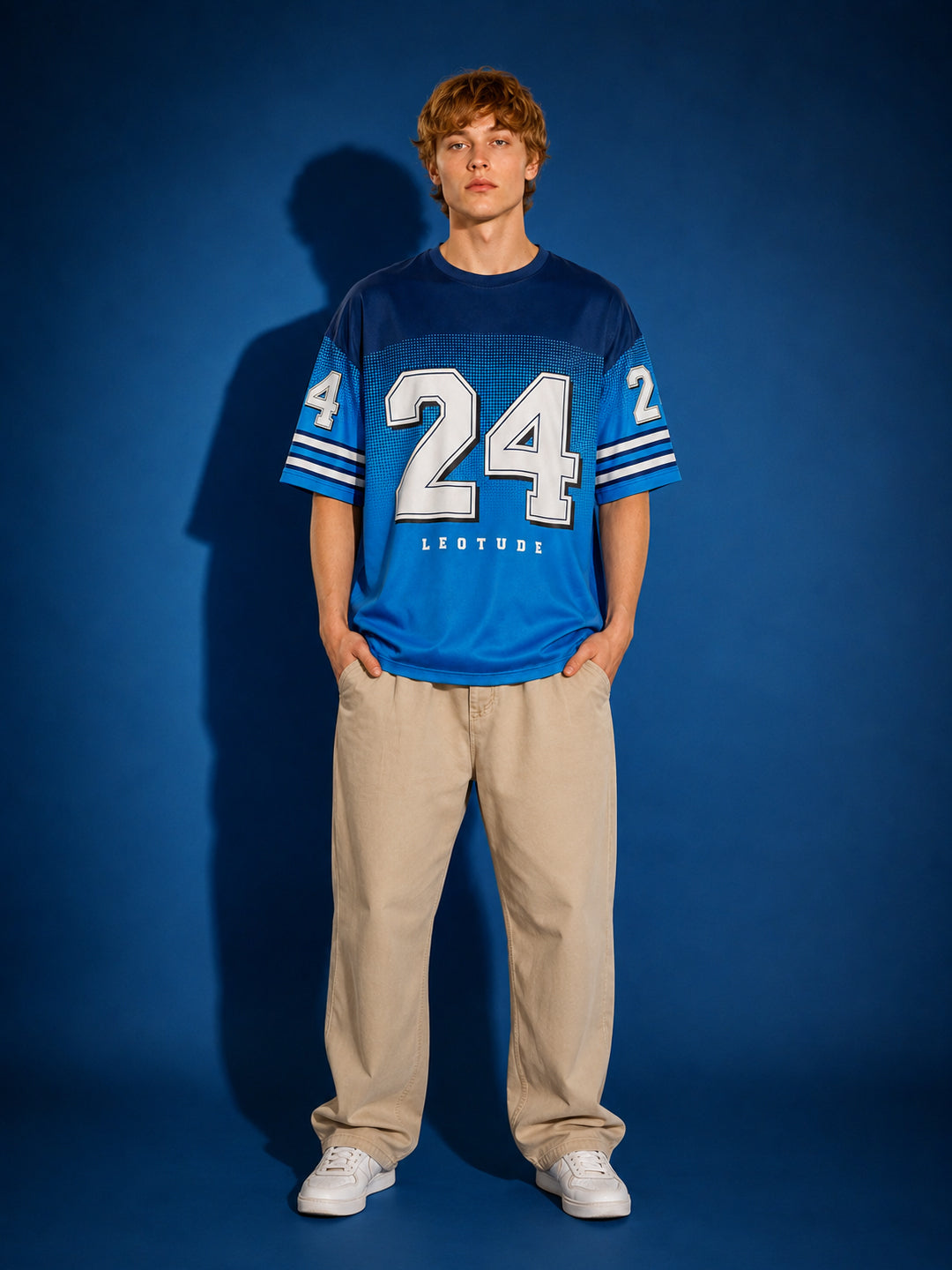 Leotude Men's Blue 24 Printed T-Shirt