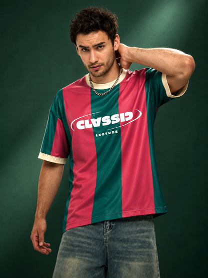 Leotude Men's Green Classic Printed T-Shirt