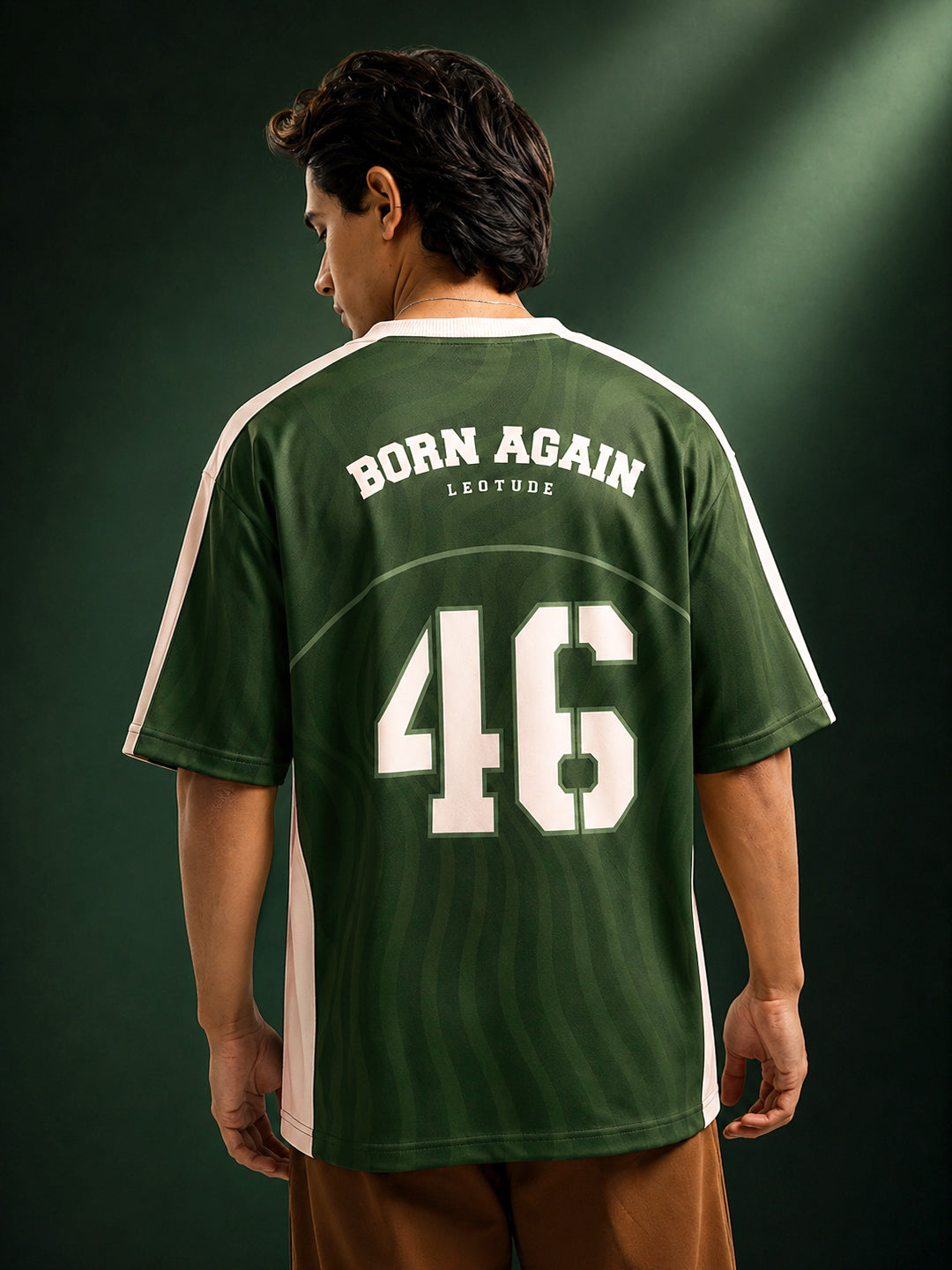 Leotude Men's Green Born Again Printed T-Shirt