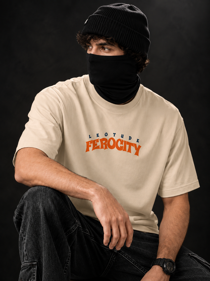 Leotude Men's Beige Ferocity Dragon Elite T-Shirt
