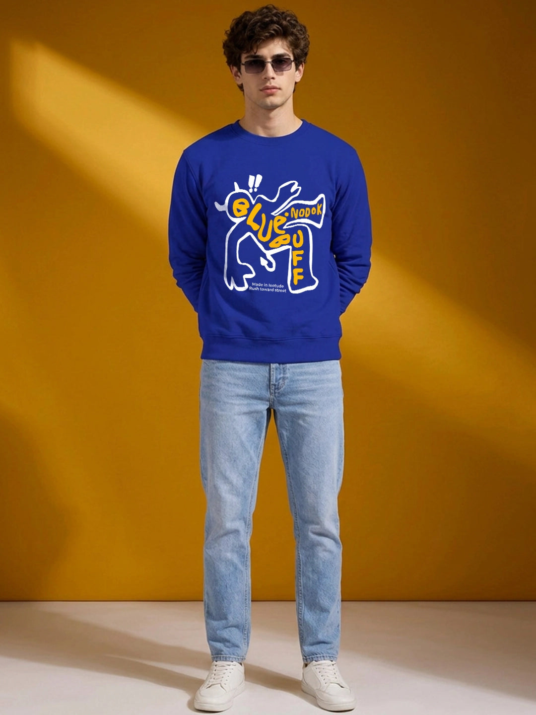 Leotude Blue Graphic Sweatshirt for Men