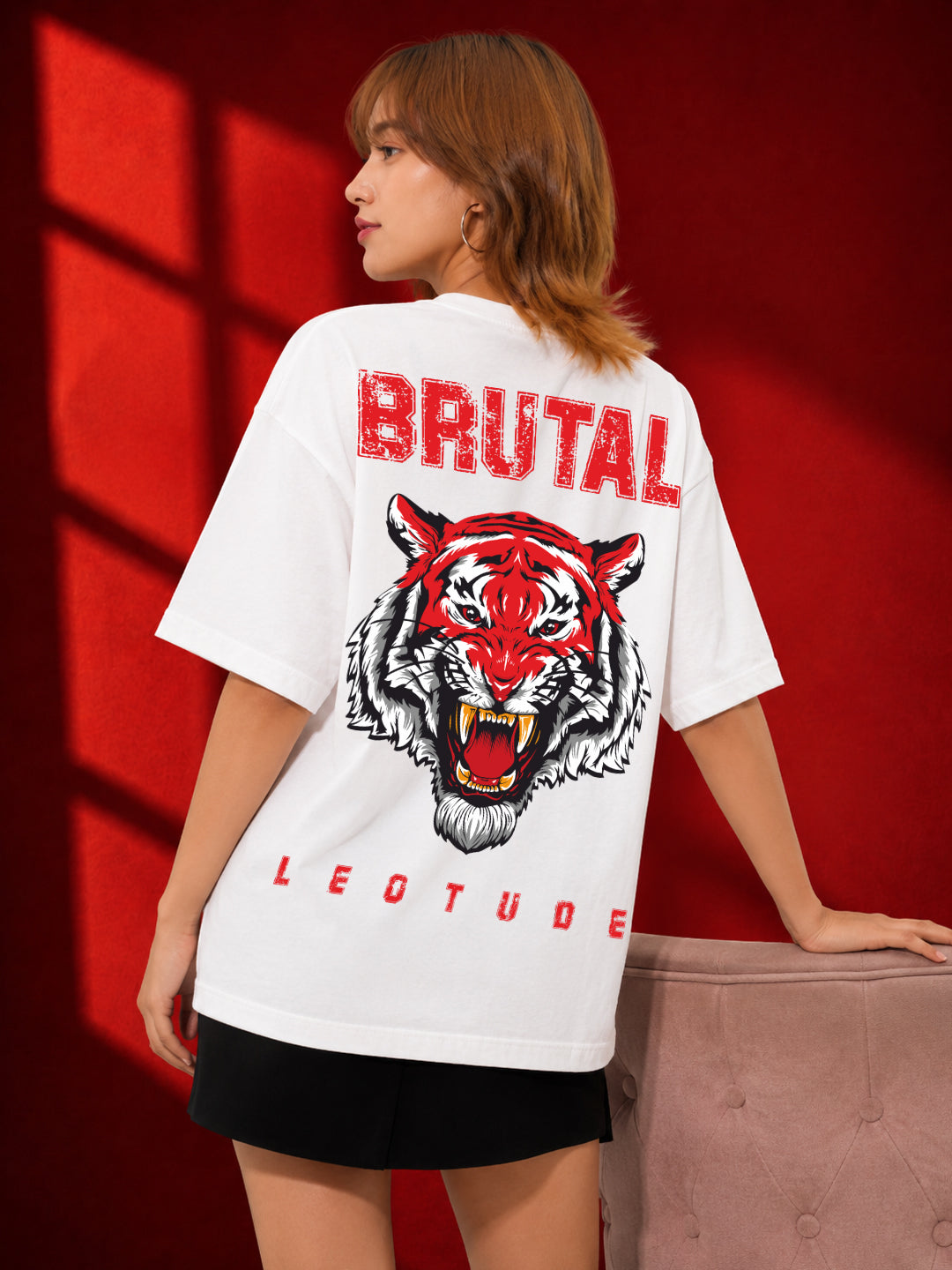 Leotude Women's White Brutal Premium T-Shirt