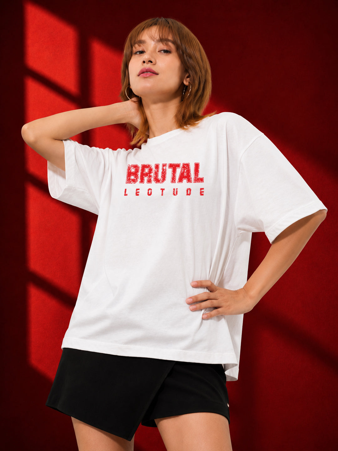 Leotude Women's White Brutal Premium T-Shirt