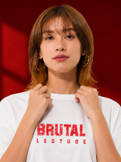 Leotude Women's White Brutal Premium T-Shirt