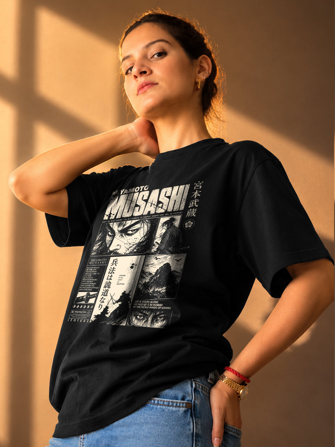 Leotude Women's Black Musashi Premium T-Shirt