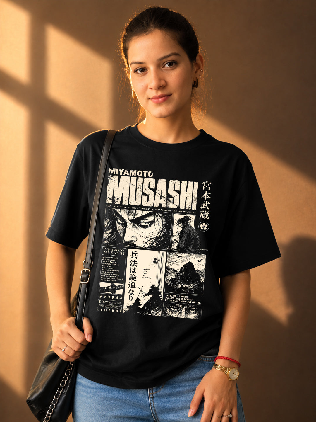 Leotude Women's Black Musashi Premium T-Shirt