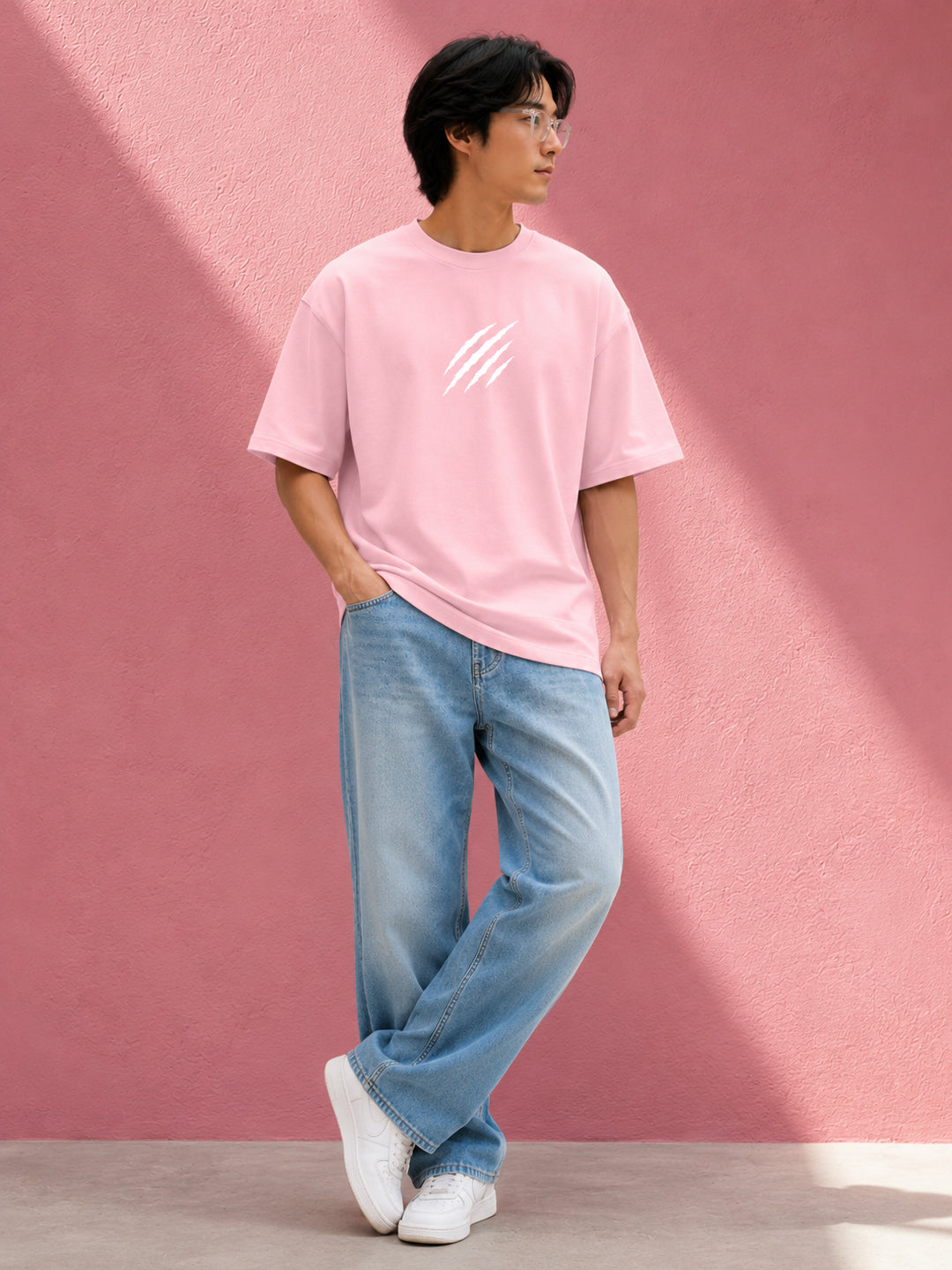 Leotude Men's Pink Claw Mark Premium T-Shirt